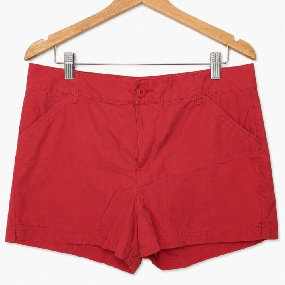 Columbia Coral Cotton Casual Shorts Size 14 Outdoor Summer Hiking Pockets